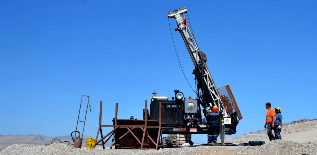 Drill rig in operation
