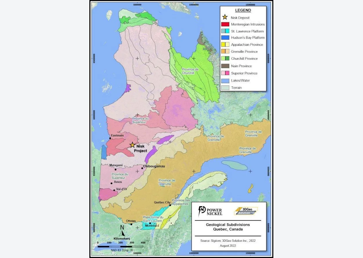 Regional geology map of the Nisk property and surrounding greenstone belt
